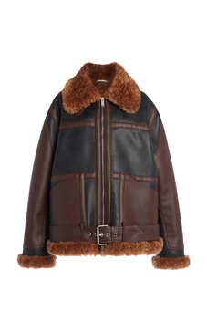 Oversized Eco-Leather Aviator Jacket