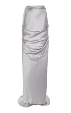 Draped Silk Maxi Skirt