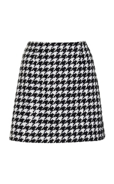 Houndstooth Tweed Mini Skirt