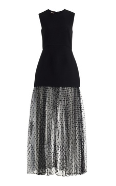 Wool-Silk Peplum Gown