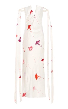 Off-The-Shoulder Silk Maxi Dress