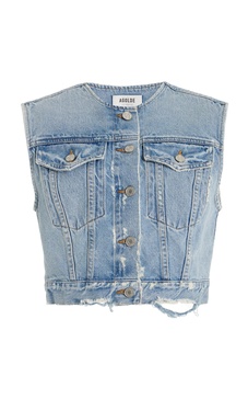 Leo Cropped Denim Vest