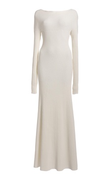 Off-the-Shoulder Knit Maxi Dress