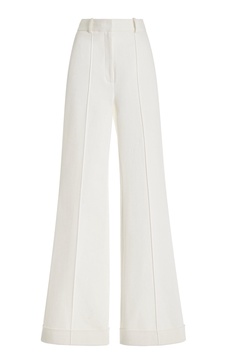 Deeda High-Rise Stretch-Cotton Flare Pants