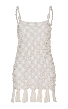 Com Voce Handmade Cotton-Linen Macrame Mini Dress