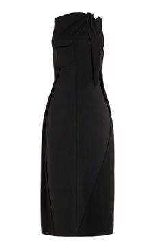 Knot Tailored Wool Maxi Dress
