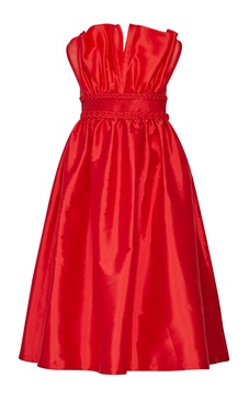 Macuna Pleated Silk Midi Dress