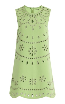 Adilyn Crystal-Embellished Cutout Stretch-Crepe Mini Dress