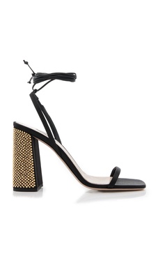 Crystal-Embellished Satin Sandals
