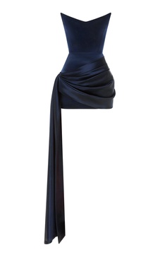 Draped Duchess Satin Mini Dress