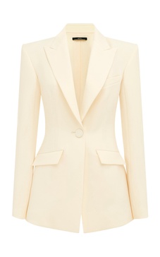 Stone Stretch Crepe Blazer Jacket