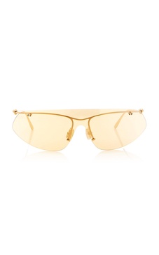 Metal Rimless D-Frame Sunglasses