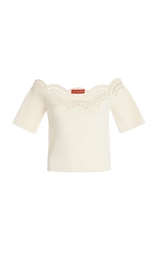 Posy Embroidered Knit Off-The-Shoulder Top