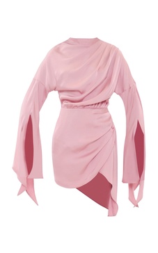 Kari Ruched Satin Mini Dress