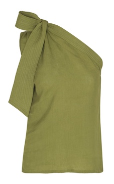 De Lejos Asymmetric Linen Top