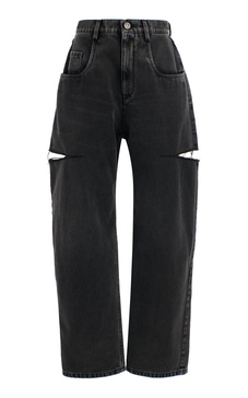 Cutout Rigid High-Rise Wide-Leg Jeans