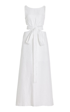 Comino Cutout Organic Linen Maxi Dress