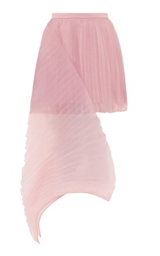 Ime Asymmetric Pleated Organza Mini Skirt
