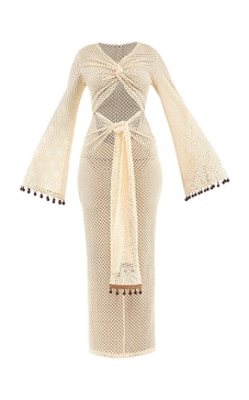 Terry Cutout Crochet Maxi Dress