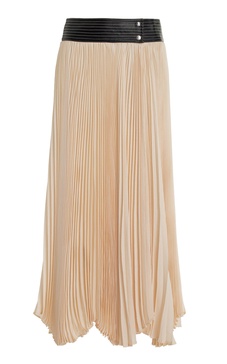 Tansia Plissé Georgette Midi Skirt