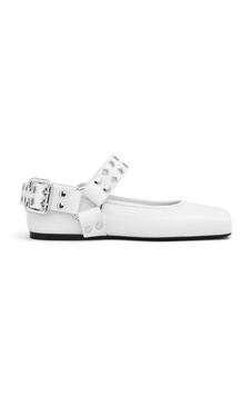 Biker Leather Ballet Flats