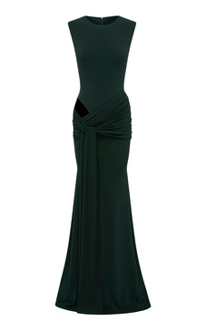Cut-out Draped Jersey Gown