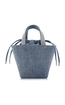 Rih Crystal-Embellished Denim Bucket Bag
