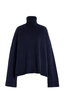 Rhea Oversized Wool-Cotton Turtleneck Sweater