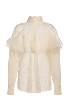 Frill Detailed Tulle Top