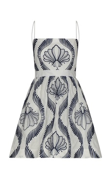 Mi Recuerdo Embroidered Linen Mini Dress