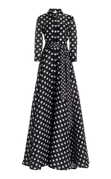 Printed Silk Trench Gown