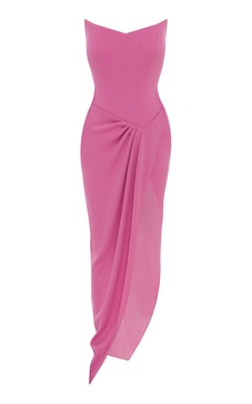 Asymmetric Crepe Corset Gown