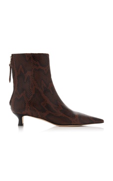 Zoe Snake-Effect Leather Ankle Boots