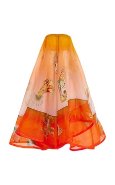 Neptune Silk Organza Strapless Midi Dress