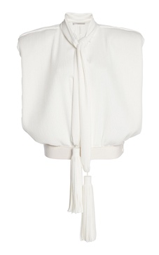 Tasseled Georgette Sleeveless Top