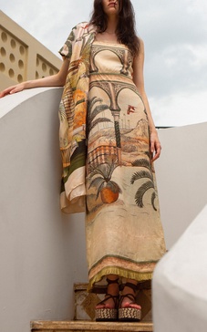 Cartagening Tasseled Linen Midi Dress