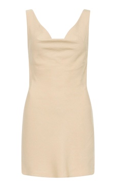 Draped Tencel-Linen Mini Dress