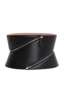 Zip Leather Corset Belt