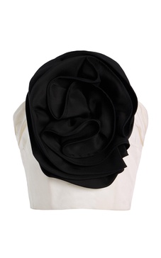 Rosette-Detailed Silk Top