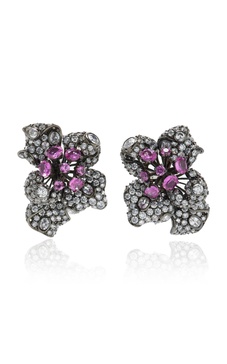 Bloomingdale 18K Blackened Gold, Rhodium Vermeil Sapphire, Diamond Earrings