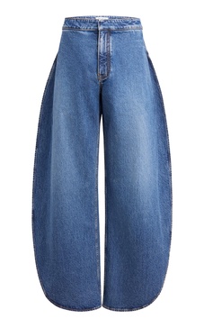 Round Stretch Mid-Rise Wide-Leg Jeans
