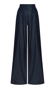 Esencia Shirred Tencel Denim Wide-Leg Pants