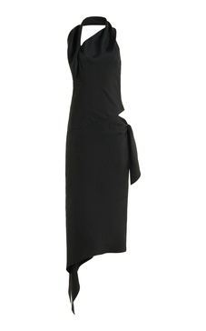 Cutout Silk Midi Dress