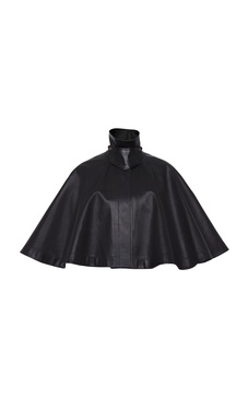 High Neck Leather Capelet