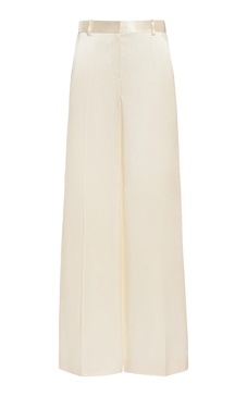 Encore Pleated Silk Wide-Leg Pants