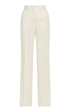 Slim Crepe Satin Straight-Leg Pants