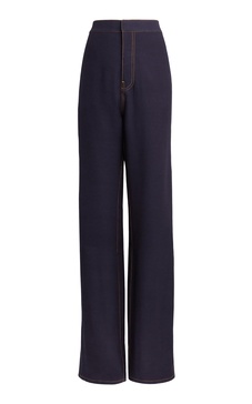 Fluid Wool-Blend Straight-Leg Pants