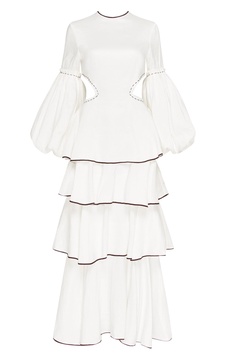 Gracious Cutout Linen-Blend Maxi Dress