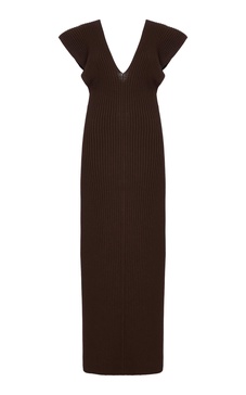 Trey Plissé-Knit Midi Dress