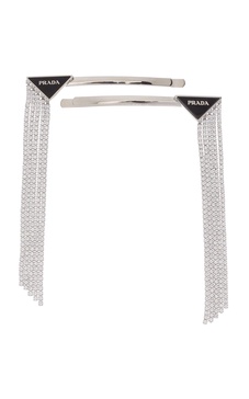 Crystal-Embellished Silver-Tone Barrette